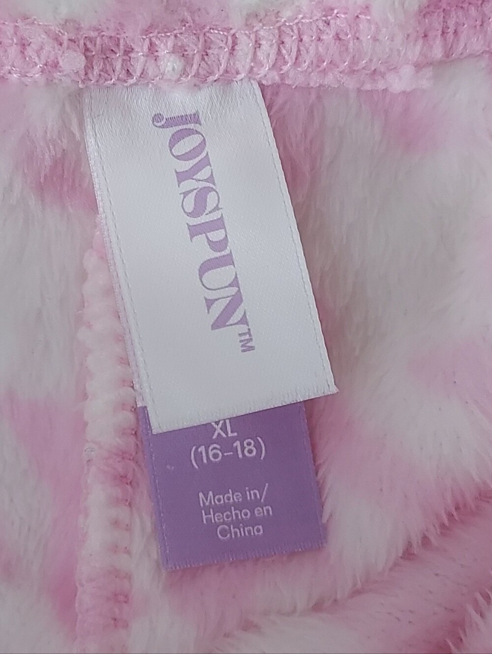 Joyspun Plush Pink White Drawstring Pajama Jogger Lounge Pant Size XL NEW NWT - Picture 9 of 11